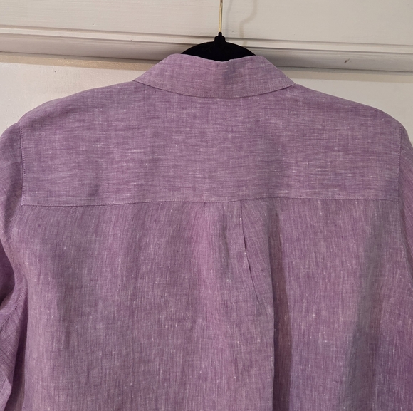 Women's J. McLaughlin Purple Britt Linen Blouse, Size L - Picture 9 of 12